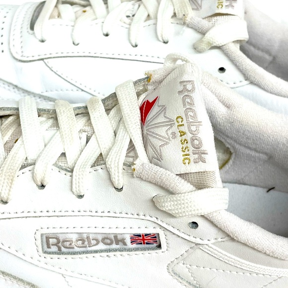Reebok club C 85 white leather low top sneakers ladies sz 8 - Picture 7 of 9